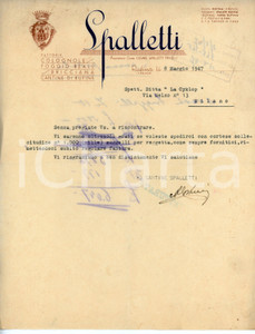 Documento originale, autentico 1947 RUFINA  S.A.V. Società Agraria Vinicola SPALLETTI Lettera commerciale 1 1