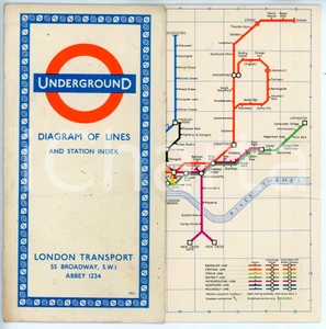 Oggetto da collezione cartaceo 1973 LONDON UNDERGROUND Diagram of lines and station index  Brochure 1