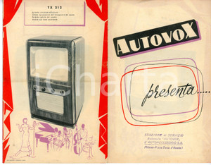 Materiale pubblicitario d’epoca 1960 ca MILANO  L AUTOACCESSORIO Televisori AUTOVOX Pieghevole ILLUSTRATO 1