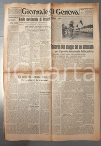 Giornale, rivista storica 1936 GIORNALE DI GENOVA Attentato a Edoardo VIII  Editti dell Etiopia italiana 1