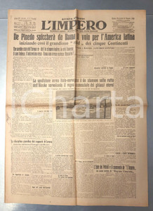 Giornale, rivista storica 1926 L IMPERO De Pinedo prepara raid mondiale  Dirigibile Norge in Alaska 1