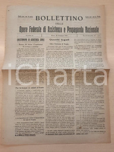 Giornale, rivista storica 1918 WW1 Bollettino Opere Assistenza  Accertamento cause di morte dei militari 1