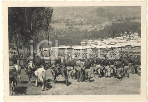 Fotografia d epoca originale 1935 ca AOI ETIOPIA ? Raduno camicie nere al campo Fotografia 9x6 cm 1