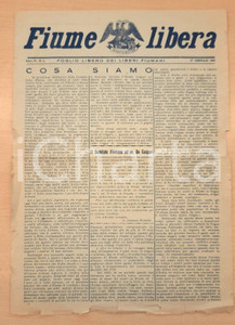 Giornale, rivista storica 1946 FIUME LIBERA Cosa siamo  I fiumani all on. De Gasperi Giornale 1