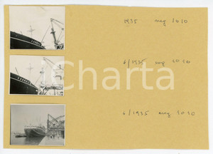 Fotografia d epoca originale 1935 PORTO DI TRIESTE Piroscafo LAURA C Transatlantico NEPTUNIA Lotto 3 foto 1