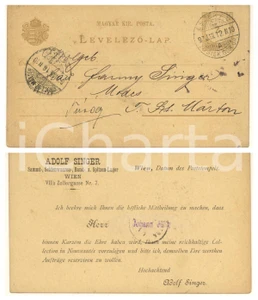 Cartolina originale da collezione 1912 WIEN Adolf SINGER Sammt, Seidenwaaren, Band u. SpitzenLager Postcard 1