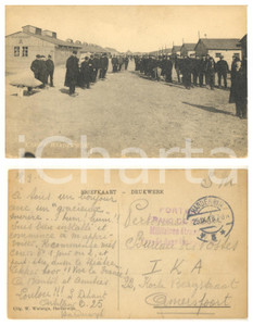 Cartolina originale da collezione 1918 WW1 POW Kamp te HARDERWIJK  Postcard Belgian prisoner of war 1