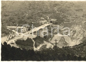 Fotografia d epoca originale 1965 ca GENOVA Viadotto Torrente Sori in costruzione Foto bozzetto cartolina 1