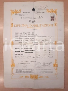 Oggetto da collezione cartaceo 1914 FOGGIA Regia Scuola Normale Maschile  Diploma abilitazione a insegnamento 1