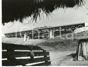 Fotografia d epoca originale 1960 ca AUTOSTRADA DEL SOLE Tronco BOLOGNA  FIRENZE Ponte tubolare DALMINE Foto 1