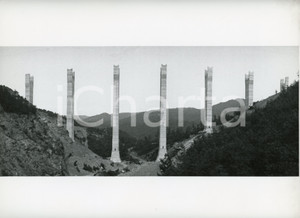 Fotografia d epoca originale 1965 ca BERCETO Autocamionale CISA A15 Costruzione Viadotto ROCCAPREBALZA Foto 1