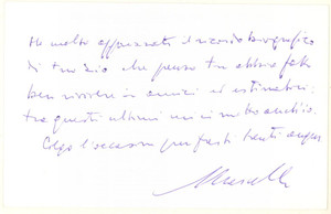 Autografo originale 1980 ca PADOVA Avv. Marcello OLIVI  Biglietto di ringraziamento AUTOGRAFO 1