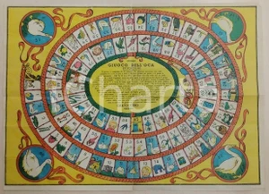 Oggetto da collezione cartaceo 1950 ca GIUOCO DELL OCA Tabellone illustrato  Edizioni CARTOCCINO 1