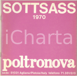 Materiale pubblicitario d’epoca 1970 AGLIANA PT POLTRONOVA Mobili design Ettore SOTTSASS  Pieghevole 12 pp. 1