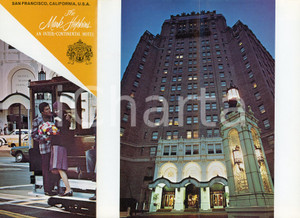 Materiale pubblicitario d’epoca 1975 ca SAN FRANCISCO Intercontinental Hotel THE MARK HOPKINS Pieghevole 10x23 1