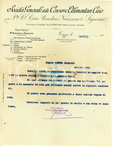 Documento originale, autentico 1923 TORINO Conserve alimentari CIRIO acquistano ciliegie e amarene  Lettera 1