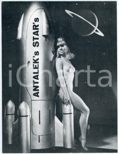 Materiale pubblicitario d’epoca 1960 ca SPACE AGE  ANTALEK S STAR S Nude girl with spaceship Volantino EROTICA 1