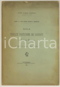Libro, pubblicazione d epoca 1901 Paride CHISTONI Triplice partizione dei dannati nell Inferno dantesco RARO 1