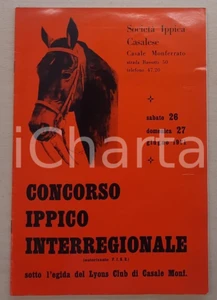 Materiale pubblicitario d’epoca 1971 CASALE MONFERRATO Società Ippica Casalese  Concorso ippico interregionale 1