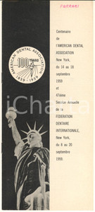 Materiale pubblicitario d’epoca 1959 NEW YORK 100 years American Dental Association Program FRENCH 1