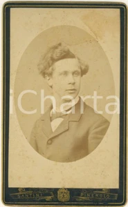 Fotografia d epoca originale 1900 ca PINEROLO Via Saluzzo  Ritratto maschile  Foto SANTINI CDV 1