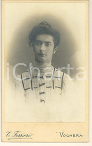 Fotografia d epoca originale 1900 ca VOGHERA Famiglia MAZZERI  Ritratto di giovane donna Foto E. FERRIERI 1