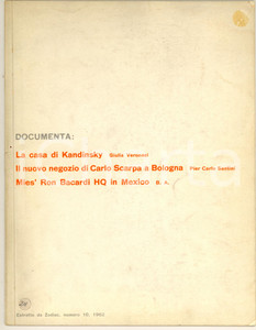 Giornale, rivista storica 1962 ARCHITETTURA  ZODIAC  Documenta: Casa Kandinsky/ Negozio Scarpa Rivista 1