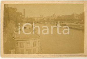 Fotografia d epoca originale 1885 ca PARIS Vue de la Seine Tuileries  Photo Henri GUERARD 17x11 cm 1