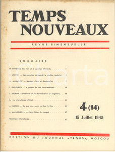 Giornale, rivista storica 1945 WW2 TEMPS NOUVEAUX Norvège hier et aujourd hui Revue TRUD n°4 1
