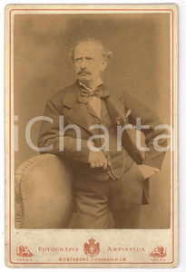 Fotografia d epoca originale 1880 ca MILANO Ritratto maschile  Foto MONTABONE di Carlo MARCOZZI 11x16 1