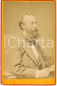 Fotografia d epoca originale 1885 ca LE HAVRE Garibaldino Oreste BRONZETTI  Ritratto Foto CACCIA 11x16 1