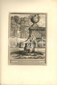 Stampa, bozzetto originale 1755 ca LA FONTAINE Fables  Le renard et la cicogne  Fable XVIII Gravure 1