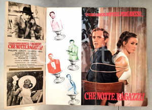 Materiale pubblicitario d’epoca 1966 CINEMA Film Che notte, ragazzi!  Pieghevole pubblicitario ILLUSTRATO 1