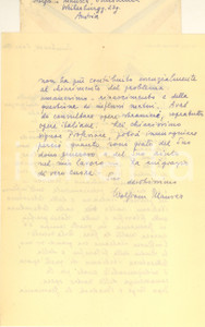Autografo originale 1960 INNSBRUCK Lettera filologo Wolfram MAUSER sul rinascimento Autografo 1