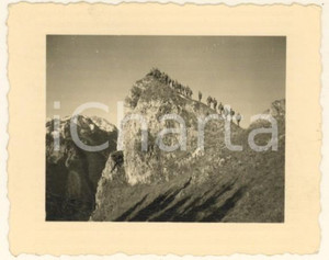 Fotografia d epoca originale 1935 ca BRANNENBURG / BAVIERA Manovre Wehrmacht  Marcia sul monte Foto 7x6 cm 1
