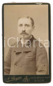 Fotografia d epoca originale 1890 ca LILLE FRANCE Ritratto maschile  Fotografia Alfred CAYEZ CDV 1