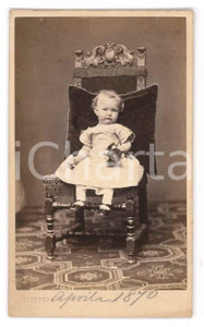 Fotografia d epoca originale 1870 GENOVA Elisa BRONZETTI figlia del garibaldino Oreste  Foto SCIUTTO 1