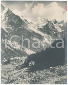Fotografia d epoca originale 1930 ca ALTO ADIGE  TRAFOI/ STELVIO Panorama con hotel  Foto 20x26 cm 1