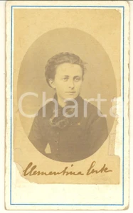 Fotografia d epoca originale 1870 ca Clementina CORTE fotografa PETTINENGO  Ritratto Foto CDV 1