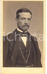 Fotografia d epoca originale 1900 ca BRESCIA Giovane uomo  Ritratto Fotografia Giovanni TRAININI CDV 1