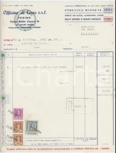 Documento originale, autentico 1964 TORINO Corso Giulio Cesare 16  OFFICINE DI CERES Fattura per frese CERMEC 1