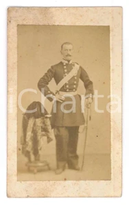 Fotografia d epoca originale 1859 GENOVA ? Ufficiale medico in gran montura   Ritratto Foto 5x8 cm 1