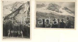 Fotografia d epoca originale Agosto 1933 DOLOMITI MARMOLADA Gruppo di escursionisti Lotto 2 foto 9x6 cm 1