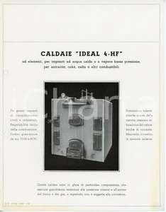 Materiale pubblicitario d’epoca 1935 ca VOGHERA Ditta C. VILETTI Caldaie IDEAL 4HF Volantino ILLUSTRATO 1