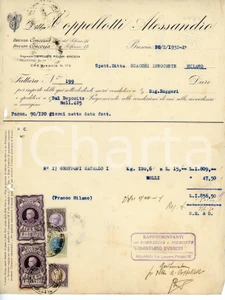 Documento originale, autentico 1932 BRESCIA Via del Sebino 31 Conceria Alessandro COPPELLOTTI Fattura gropponi 1