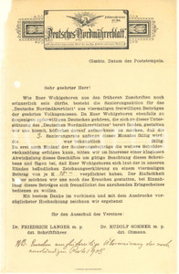 Documento originale, autentico 1908 Deutsches Nordmährerblatt   Lettera per saldo dell abbonamento 1