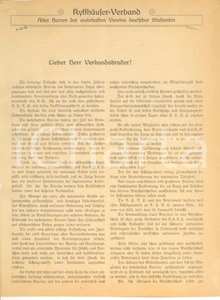 Documento originale, autentico 1910 ca GERMANY KyffhäuserVerband  Tendenze conservatrici e fazioni Lettera 1