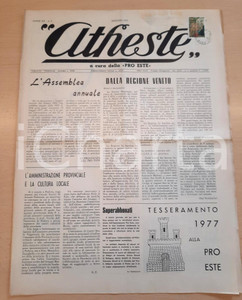 Giornale, rivista storica 1977 ATHESTE Ricordo di Roberto Rossi  Antonio Guariento Giornale PRO ESTE 1