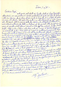 Autografo originale 1976 PADOVA Giuseppe BIASUZ Da Feltre non è possibile liberarsi Autografo 1