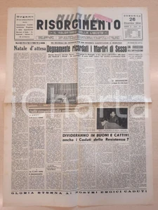 Giornale, rivista storica 1954 NUOVO RISORGIMENTO Decennale martiri di SESSO  Lotta patrioti reggiani 1